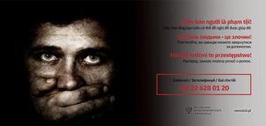 plakat z informacjami na tematy handlu ludźmi - szczegóły w tekscie